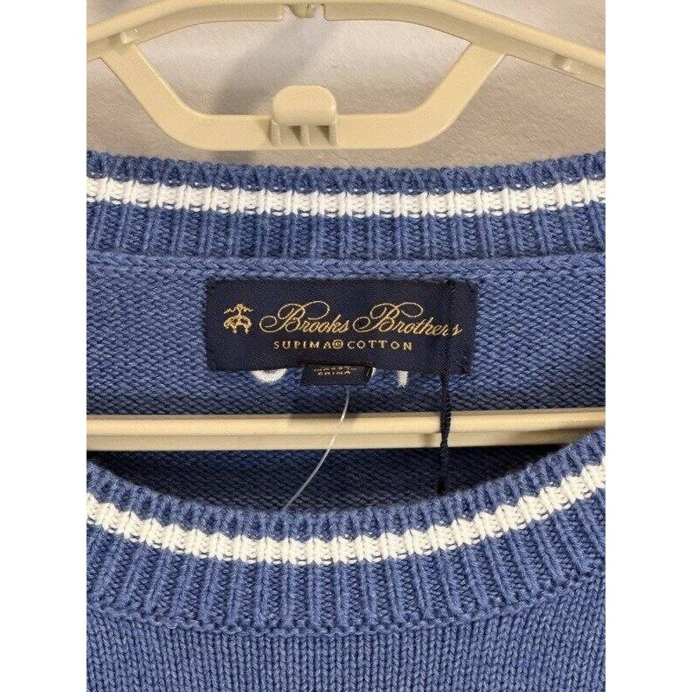 Brooks Brothers Supima Collection Mens Light Blue Sweater Sailboat New XXL - Picture 5 of 13